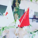日中首相昼食会　装飾