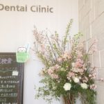 春分   クリニックエントランス生け込み