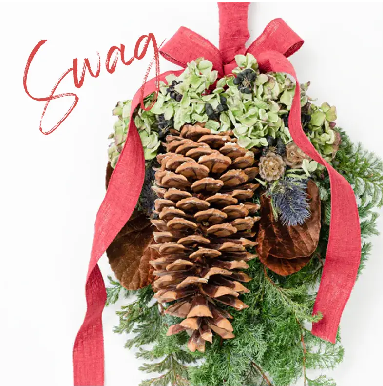クリスマススワッグ作りのワークショップイメージ